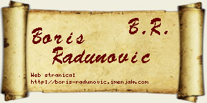 Boris Radunović vizit kartica